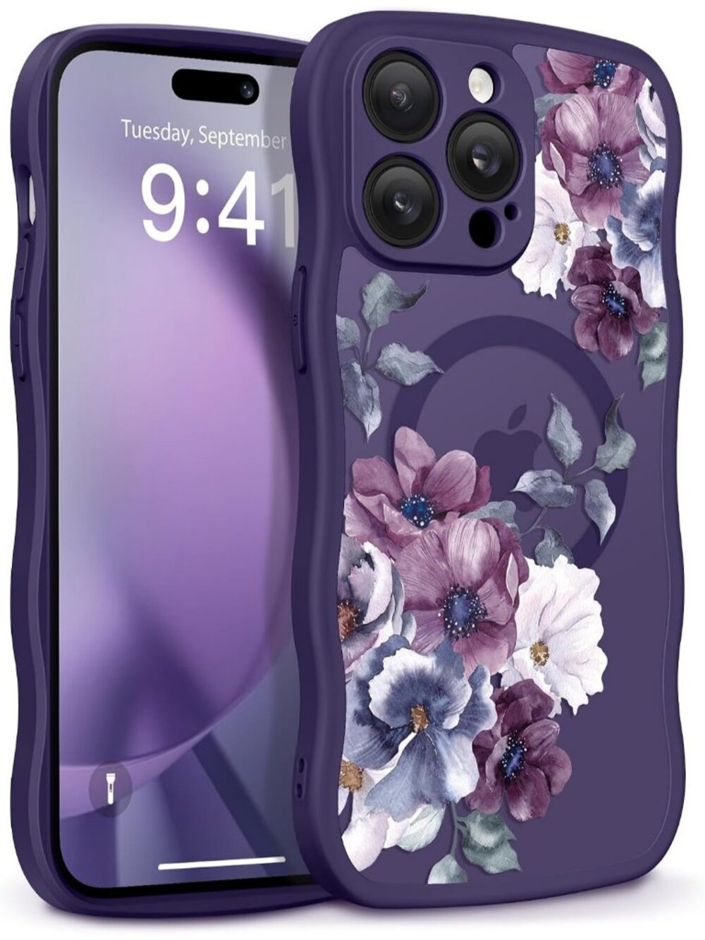 iPhone 14 Pro  Morning Glory/Deep Purple Compatible with Translucent Case